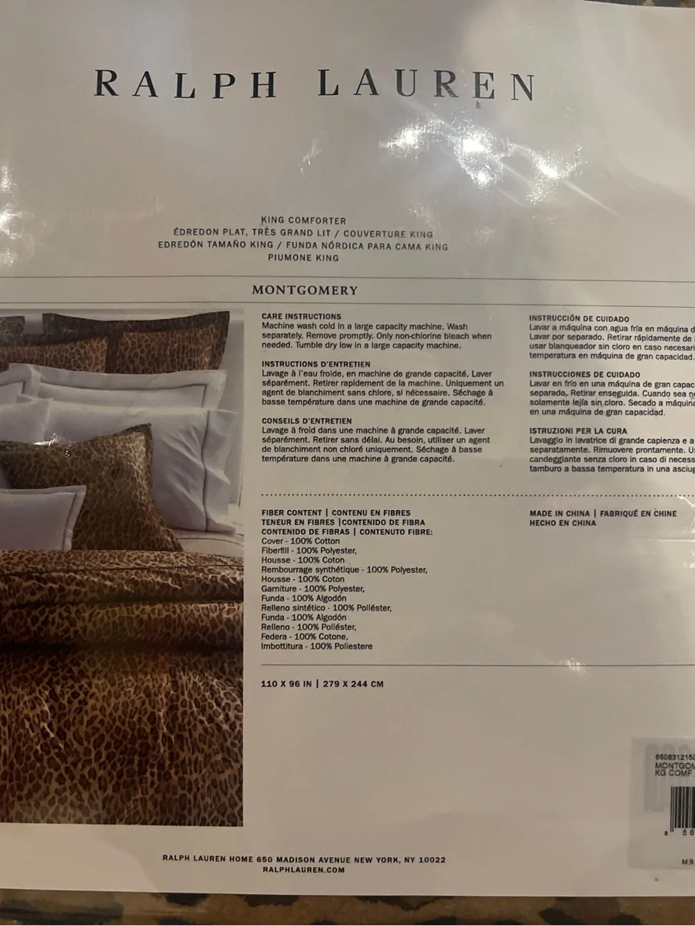 Ralph Lauren Montgomery Leopard Print Bedding in Brown and Black